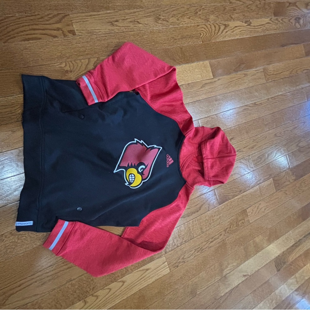 Adidas Kids Hoodie in Red and Black with Logo